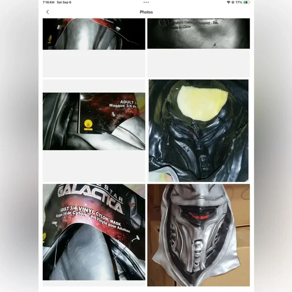 Battlestar Galactica Cylon Adult 3/4 Mask Licensed Product 3/4 Mask VINTAGE NEW